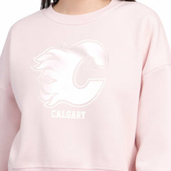 Calgary Flames Starter Women's Boxy Cropped Sweatshirt Online