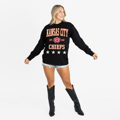 Kansas City Chiefs  Gameday Couture Women's Oversized Everyday Star Long Sleeve T-Shirt