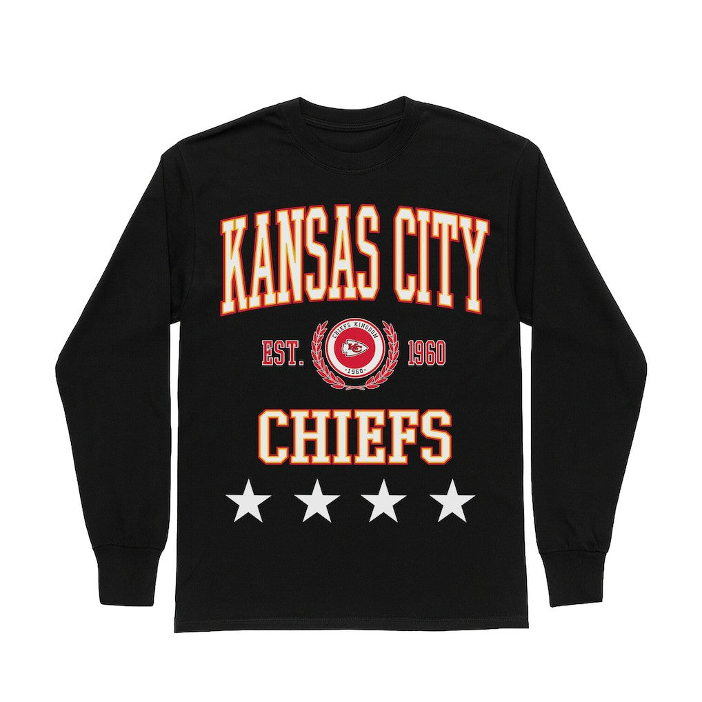 Kansas City Chiefs  Gameday Couture Women's Oversized Everyday Star Long Sleeve T-Shirt