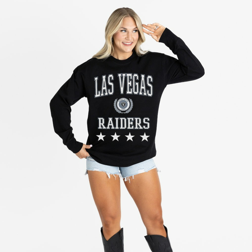 Las Vegas Raiders  Gameday Couture Women's Oversized Everyday Star Long Sleeve T-Shirt