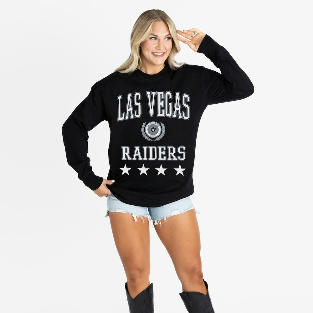 Las Vegas Raiders  Gameday Couture Women's Oversized Everyday Star Long Sleeve T-Shirt
