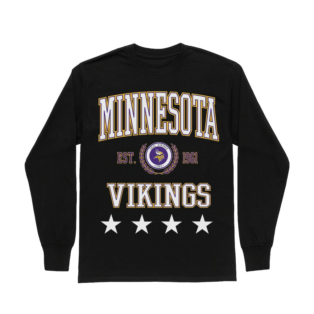 Minnesota Vikings  Gameday Couture Women's Oversized Everyday Star Long Sleeve T-Shirt