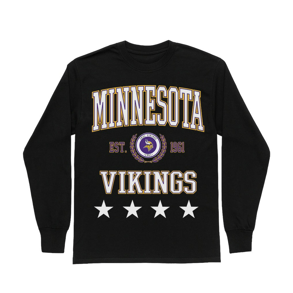 Minnesota Vikings  Gameday Couture Women's Oversized Everyday Star Long Sleeve T-Shirt