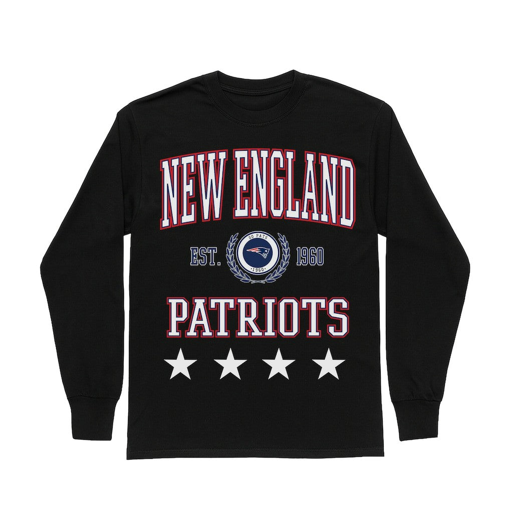 New England Patriots  Gameday Couture Women's Oversized Everyday Star Long Sleeve T-Shirt