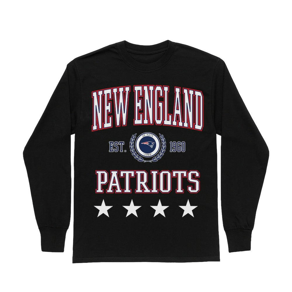 New England Patriots  Gameday Couture Women's Oversized Everyday Star Long Sleeve T-Shirt
