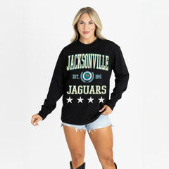 Jacksonville Jaguars  Gameday Couture Women's Oversized Everyday Star Long Sleeve T-Shirt