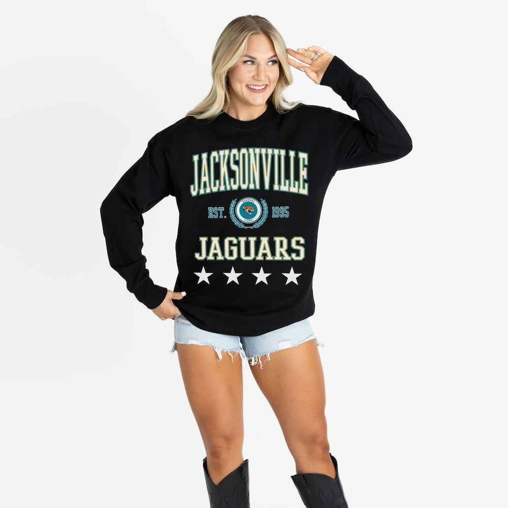 Jacksonville Jaguars  Gameday Couture Women's Oversized Everyday Star Long Sleeve T-Shirt