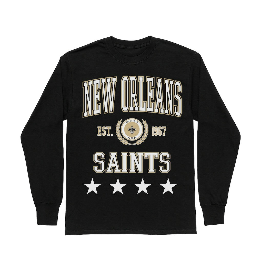 New Orleans Saints  Gameday Couture Women's Oversized Everyday Star Long Sleeve T-Shirt