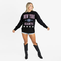 New York Giants  Gameday Couture Women's Oversized Everyday Star Long Sleeve T-Shirt