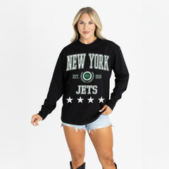 New York Jets  Gameday Couture Women's Oversized Everyday Star Long Sleeve T-Shirt