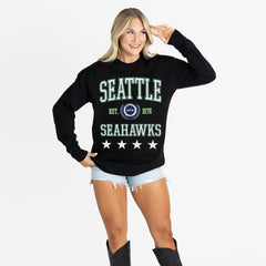 Seattle Seahawks  Gameday Couture Women's Oversized Everyday Star Long Sleeve T-Shirt