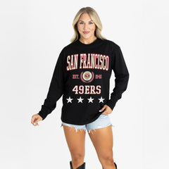 San Francisco 49ers  Gameday Couture Women's Oversized Everyday Star Long Sleeve T-Shirt