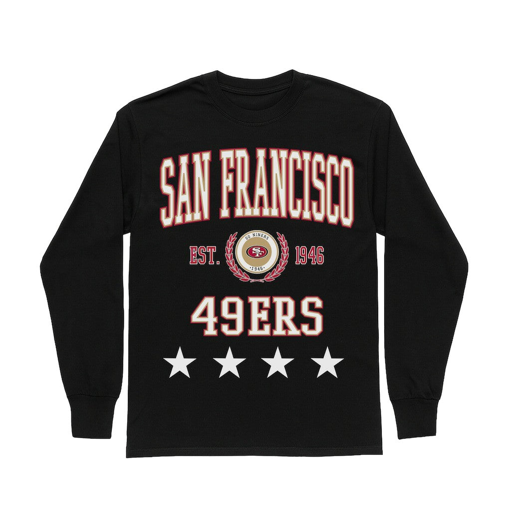 San Francisco 49ers  Gameday Couture Women's Oversized Everyday Star Long Sleeve T-Shirt