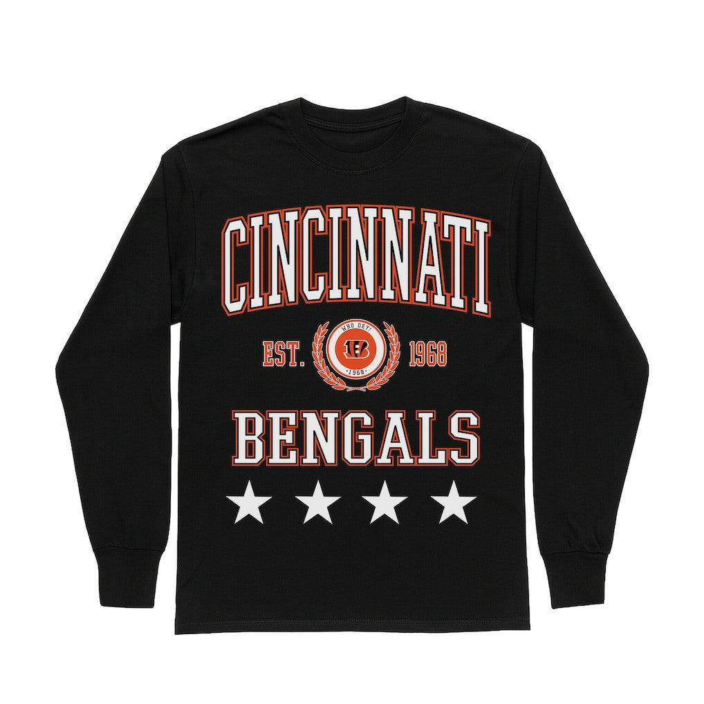 Cincinnati Bengals  Gameday Couture Women's Oversized Everyday Star Long Sleeve T-Shirt