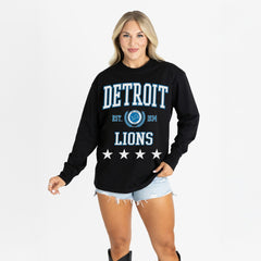 Detroit Lions  Gameday Couture Women's Oversized Everyday Star Long Sleeve T-Shirt
