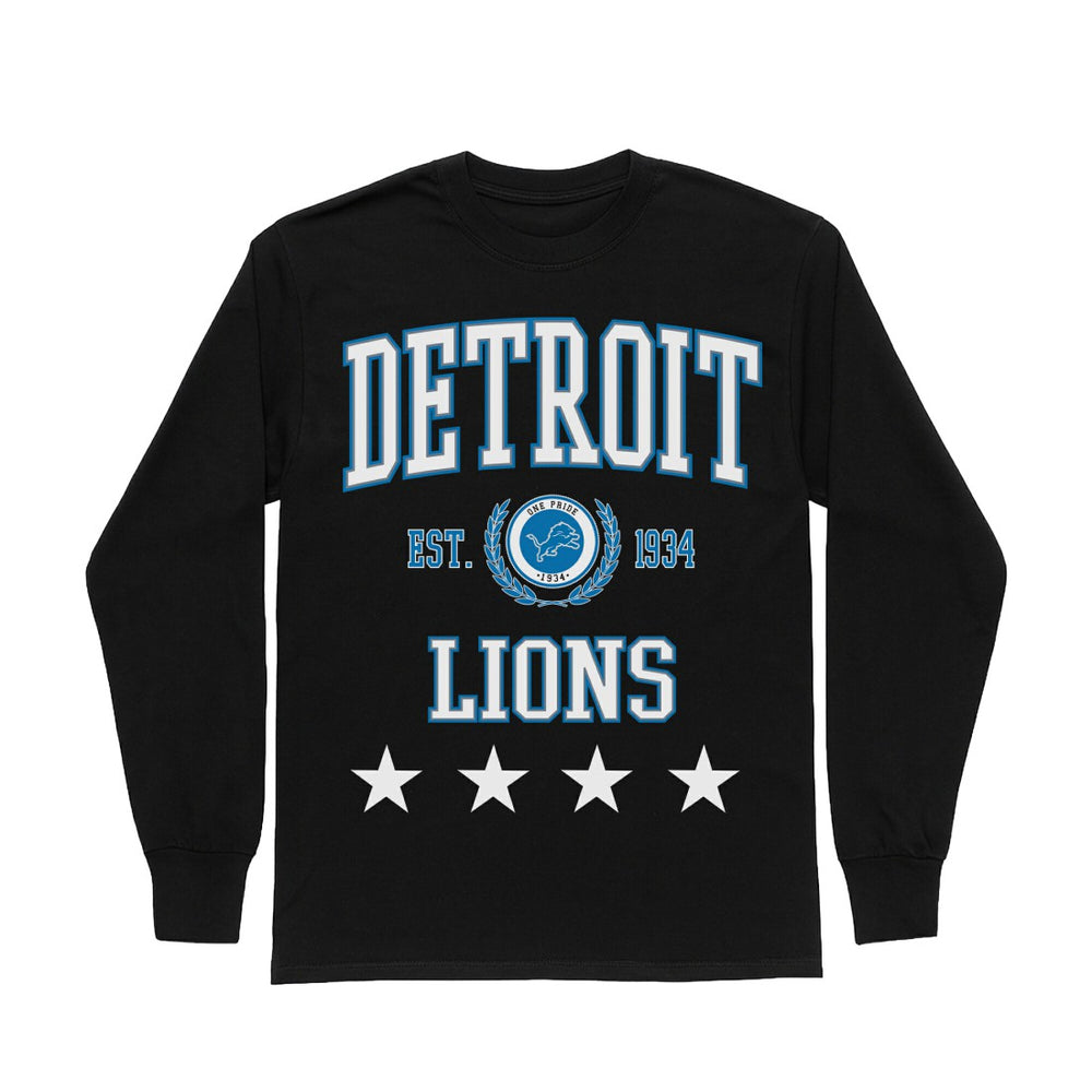 Detroit Lions  Gameday Couture Women's Oversized Everyday Star Long Sleeve T-Shirt