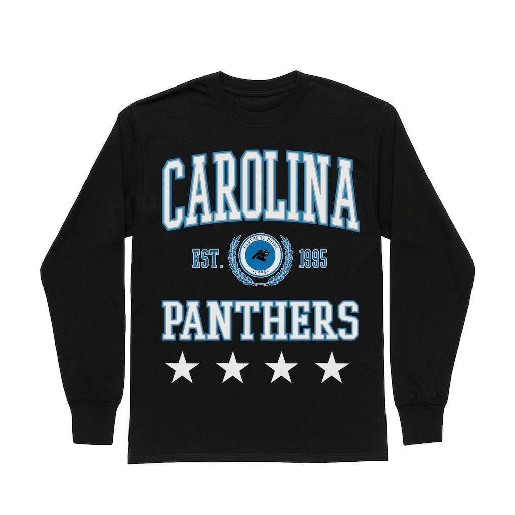 Carolina Panthers  Gameday Couture Women's Oversized Everyday Star Long Sleeve T-Shirt