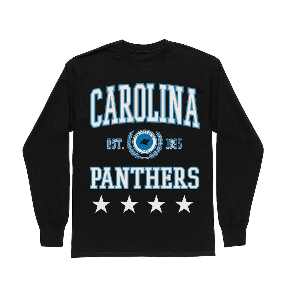 Carolina Panthers  Gameday Couture Women's Oversized Everyday Star Long Sleeve T-Shirt