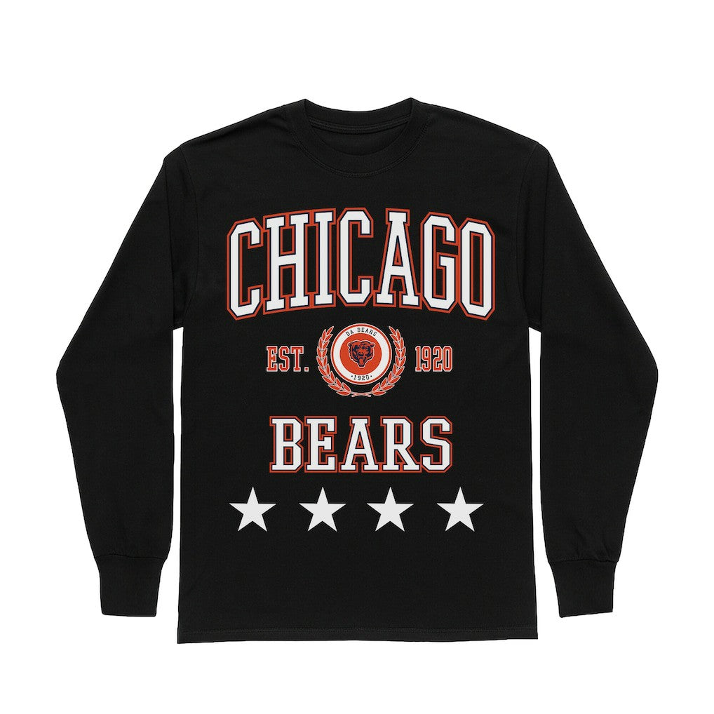 Chicago Bears  Gameday Couture Women's Oversized Everyday Star Long Sleeve T-Shirt