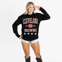 Cleveland Browns  Gameday Couture Women's Oversized Everyday Star Long Sleeve T-Shirt