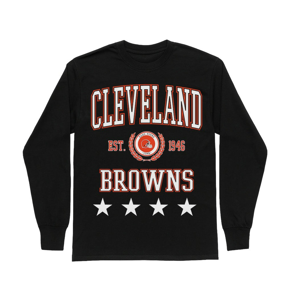 Cleveland Browns  Gameday Couture Women's Oversized Everyday Star Long Sleeve T-Shirt