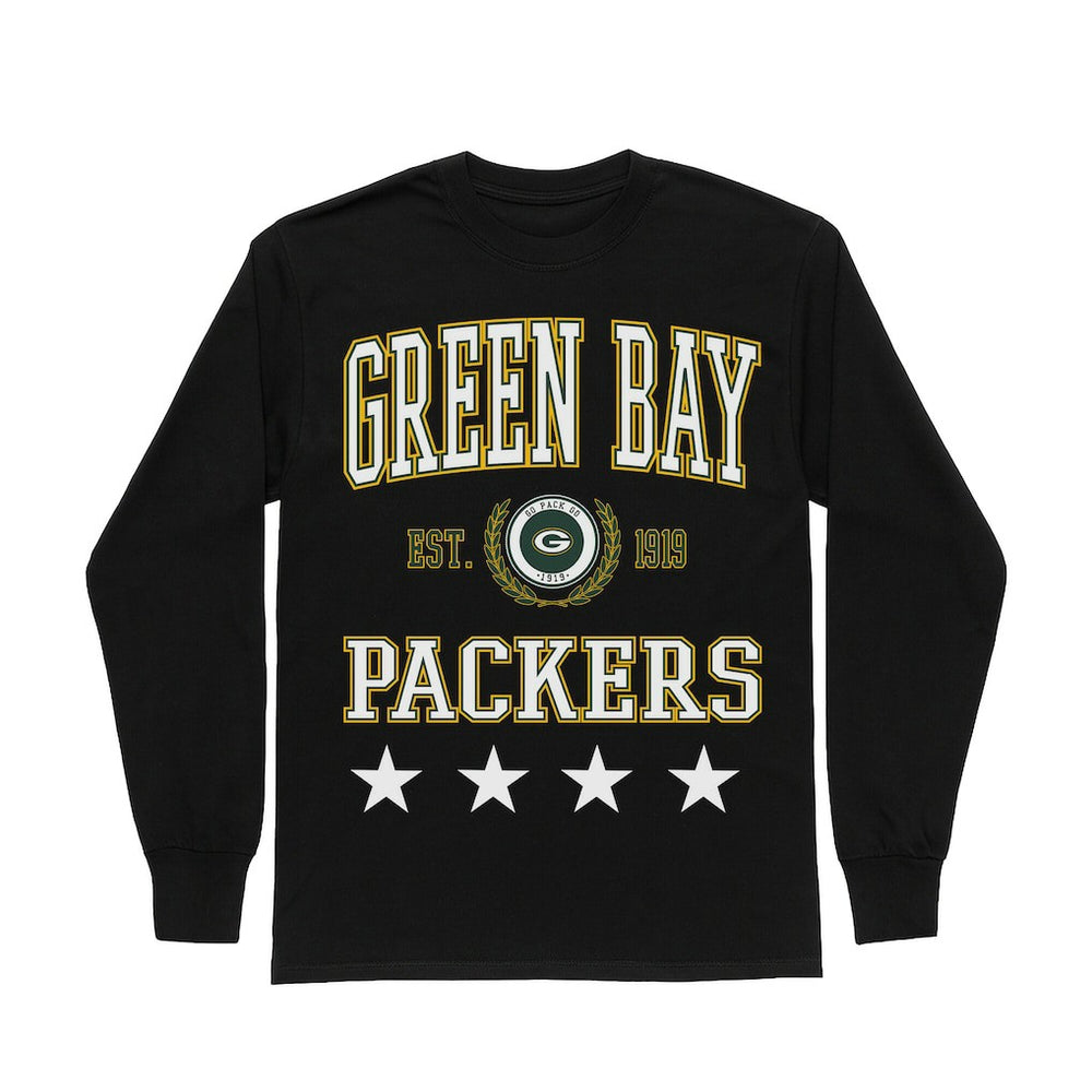Green Bay Packers  Gameday Couture Women's Oversized Everyday Star Long Sleeve T-Shirt