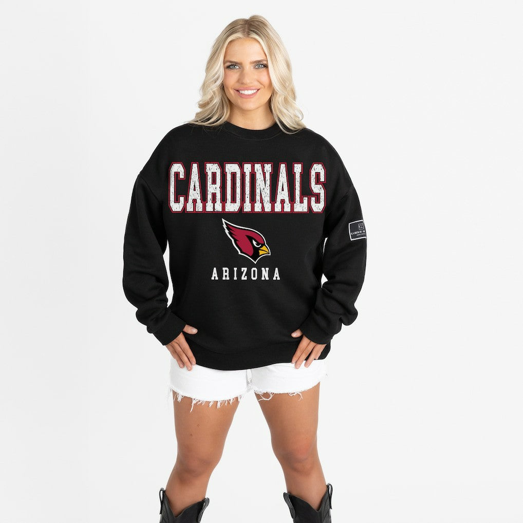 Arizona Cardinals  Gameday Couture Women's Oversized Level Up Black Label Premium Fleece Sweatshirt