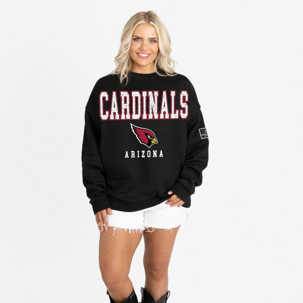 Arizona Cardinals  Gameday Couture Women's Oversized Level Up Black Label Premium Fleece Sweatshirt