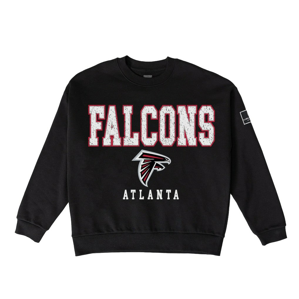 Atlanta Falcons  Gameday Couture Women's Oversized Level Up Black Label Premium Fleece Sweatshirt