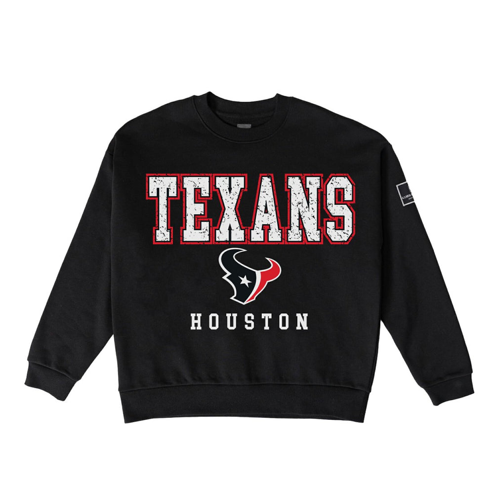 Houston Texans  Gameday Couture Women's Oversized Level Up Black Label Premium Fleece Sweatshirt