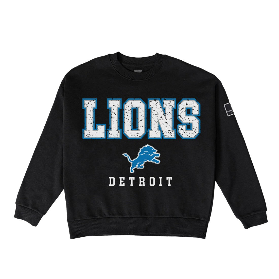 Detroit Lions  Gameday Couture Women's Oversized Level Up Black Label Premium Fleece Sweatshirt