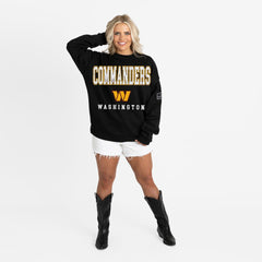 Washington Commanders  Gameday Couture Women's Oversized Level Up Black Label Premium Fleece Sweatshirt