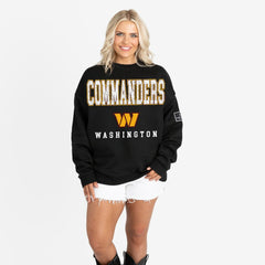 Washington Commanders  Gameday Couture Women's Oversized Level Up Black Label Premium Fleece Sweatshirt