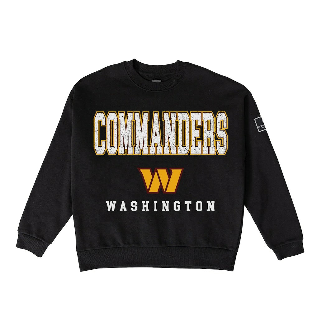 Washington Commanders  Gameday Couture Women's Oversized Level Up Black Label Premium Fleece Sweatshirt