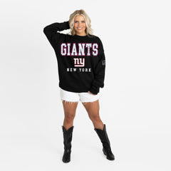 New York Giants  Gameday Couture Women's Oversized Level Up Black Label Premium Fleece Sweatshirt