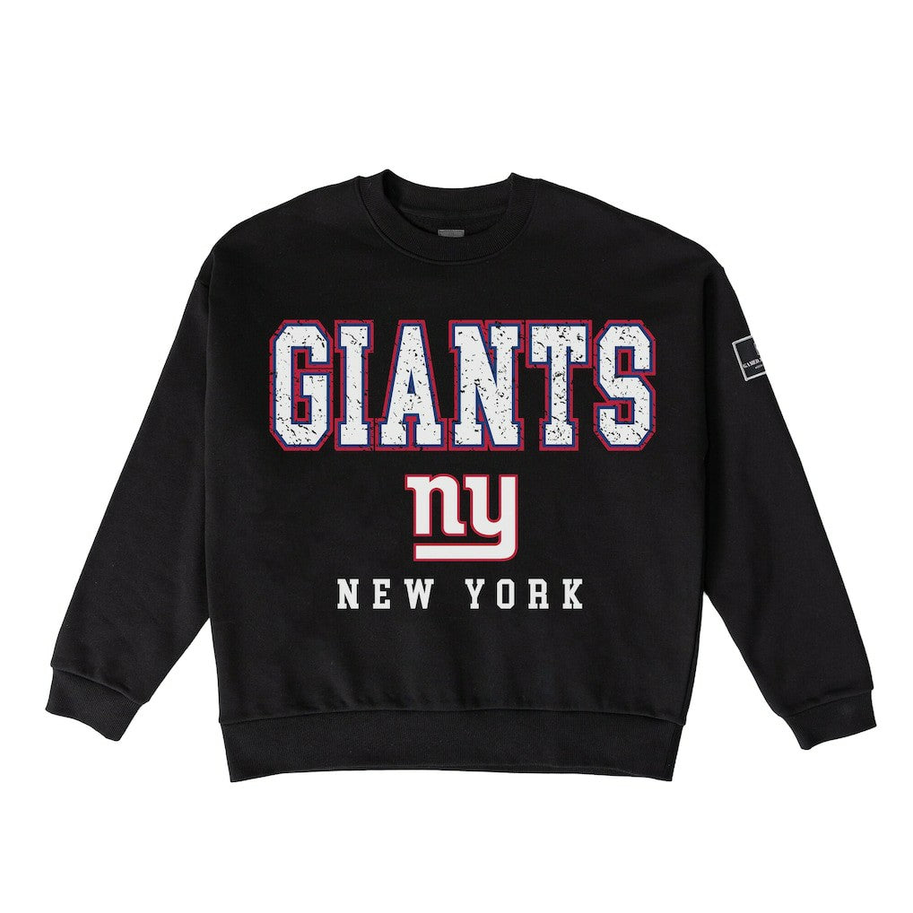 New York Giants  Gameday Couture Women's Oversized Level Up Black Label Premium Fleece Sweatshirt