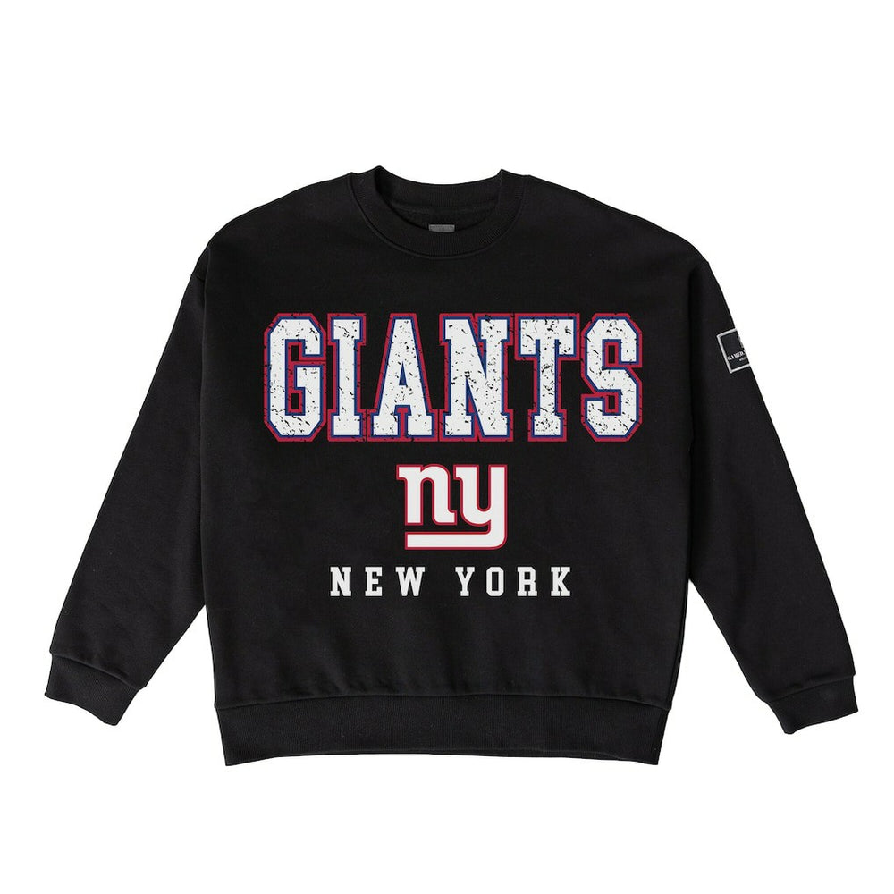 New York Giants  Gameday Couture Women's Oversized Level Up Black Label Premium Fleece Sweatshirt