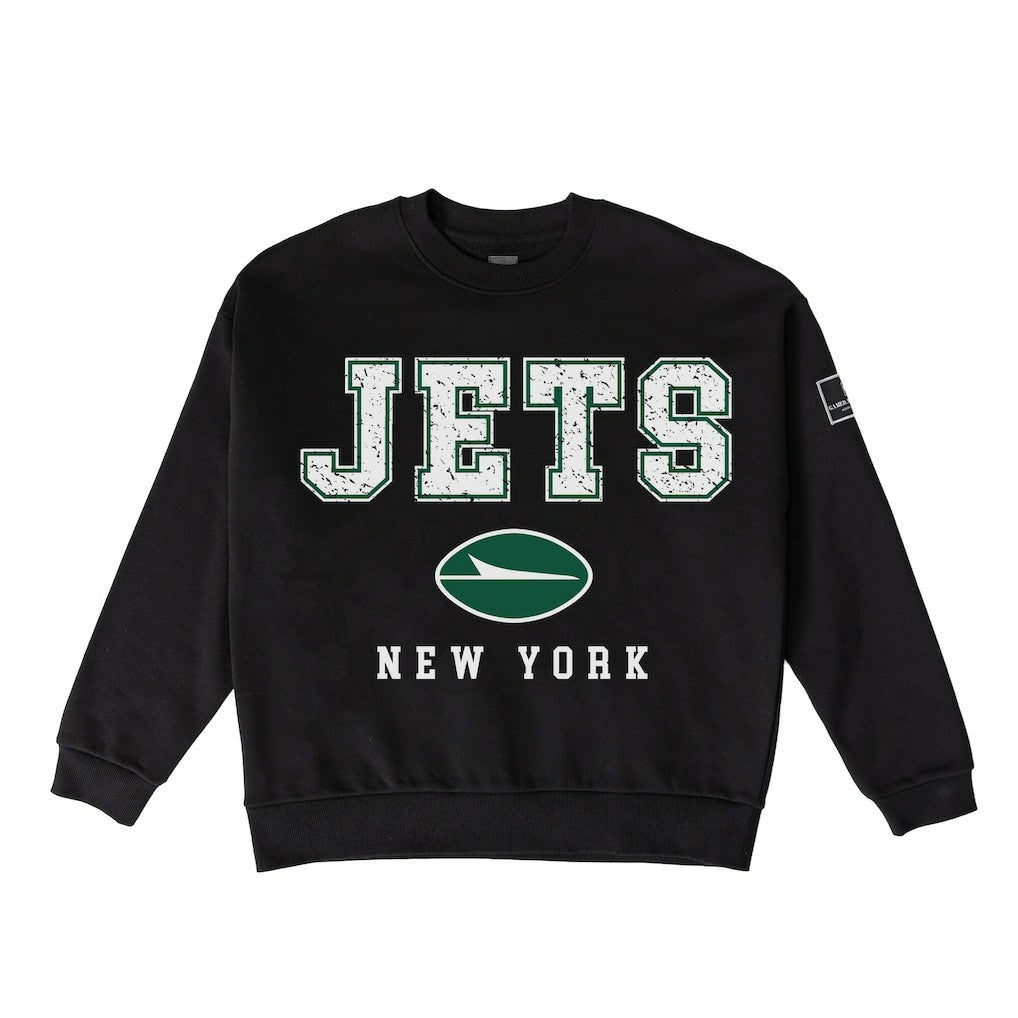 New York Jets  Gameday Couture Women's Oversized Level Up Black Label Premium Fleece Sweatshirt