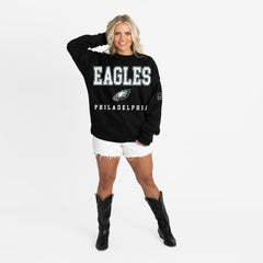 Philadelphia Eagles  Gameday Couture Women's Oversized Level Up Black Label Premium Fleece Sweatshirt