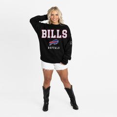 Buffalo Bills  Gameday Couture Women's Oversized Level Up Black Label Premium Fleece Sweatshirt