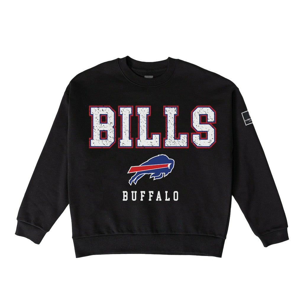 Buffalo Bills  Gameday Couture Women's Oversized Level Up Black Label Premium Fleece Sweatshirt