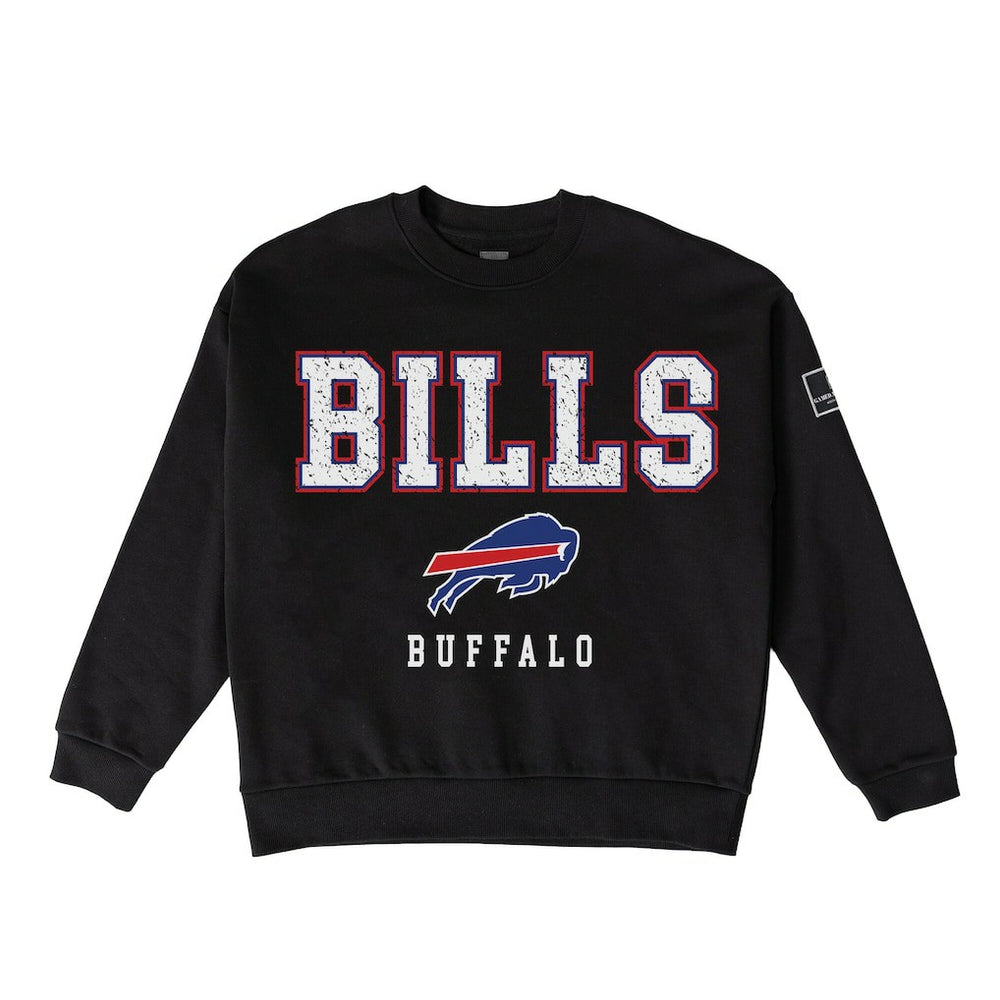 Buffalo Bills  Gameday Couture Women's Oversized Level Up Black Label Premium Fleece Sweatshirt