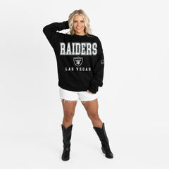 Las Vegas Raiders  Gameday Couture Women's Oversized Level Up Black Label Premium Fleece Sweatshirt