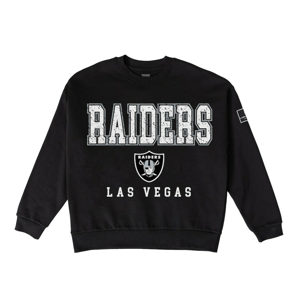 Las Vegas Raiders  Gameday Couture Women's Oversized Level Up Black Label Premium Fleece Sweatshirt