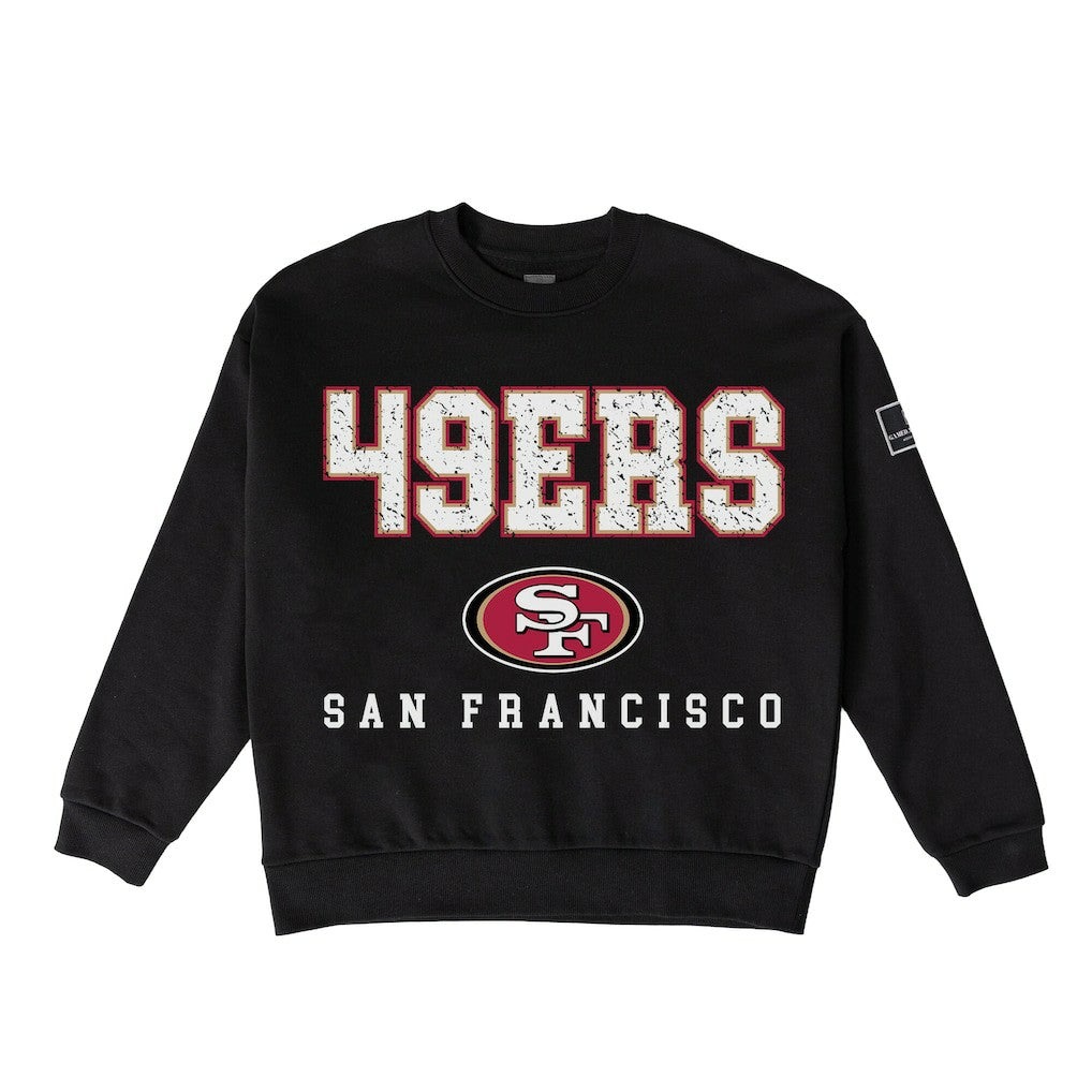 San Francisco 49ers  Gameday Couture Women's Oversized Level Up Black Label Premium Fleece Sweatshirt