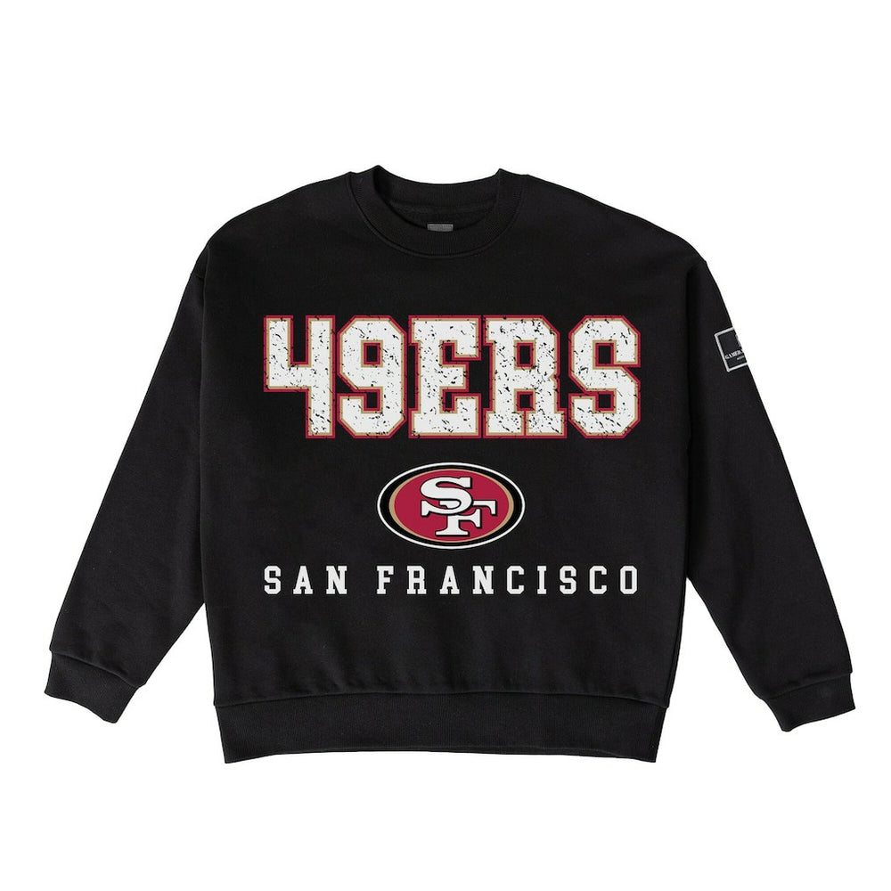 San Francisco 49ers  Gameday Couture Women's Oversized Level Up Black Label Premium Fleece Sweatshirt