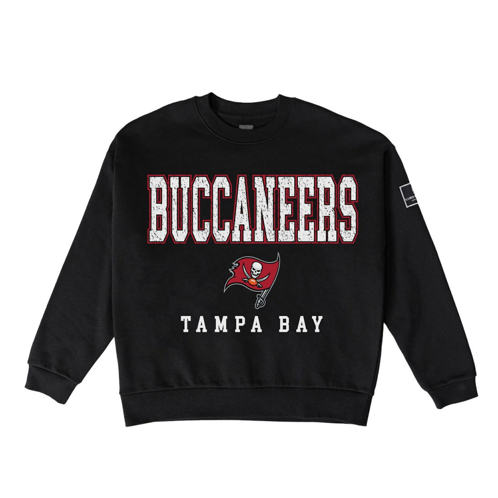 Tampa Bay Buccaneers  Gameday Couture Women's Oversized Level Up Black Label Premium Fleece Sweatshirt