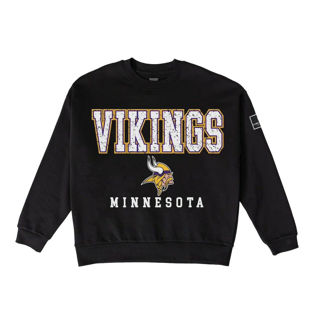 Minnesota Vikings  Gameday Couture Women's Oversized Level Up Black Label Premium Fleece Sweatshirt
