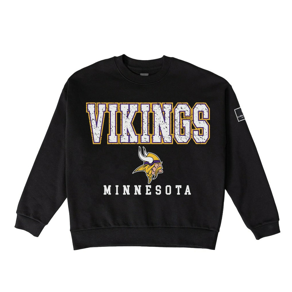 Minnesota Vikings  Gameday Couture Women's Oversized Level Up Black Label Premium Fleece Sweatshirt