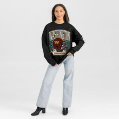 Washington Commanders  Gameday Couture Women's Oversized Victory Lane Black Label Premium Fleece Sweatshirt